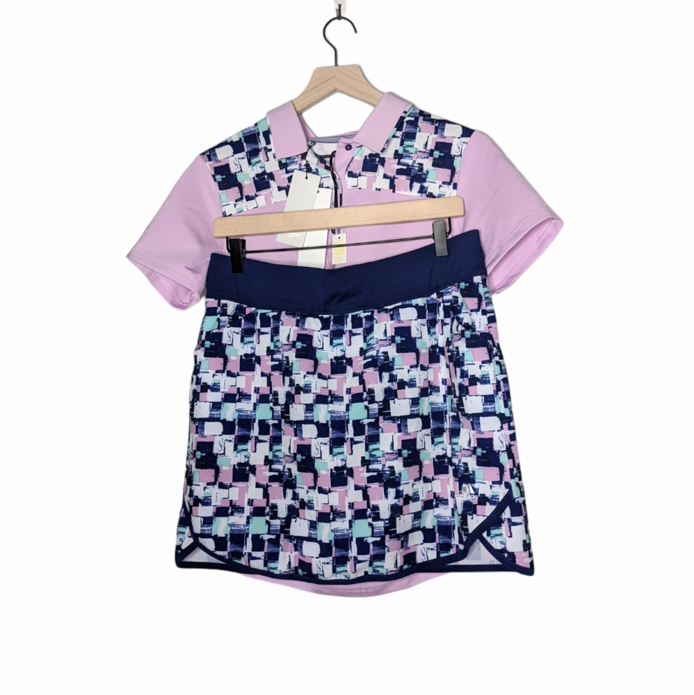 Adidas Golf Shirt and Skort Set Purple Size M